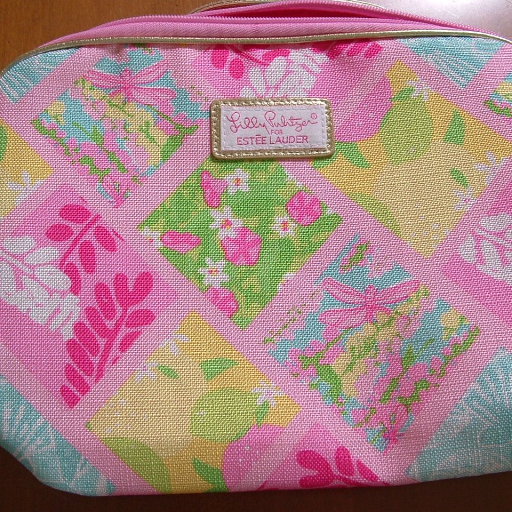 Lilly Pulitzer makeup bag and Mirror